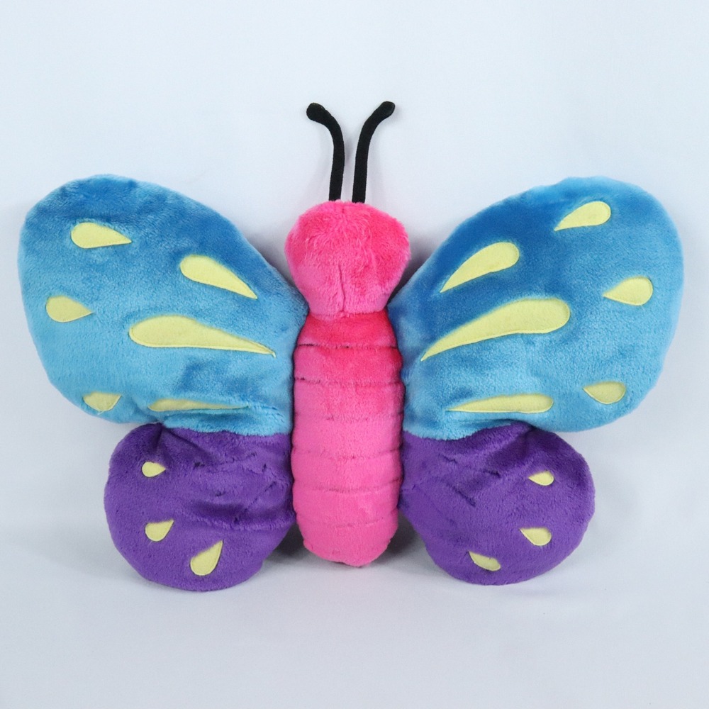 Vintage Y2K Ken-Tex Bright Butterly Stuffed Plush Pillow 15" x 21" Room Decor